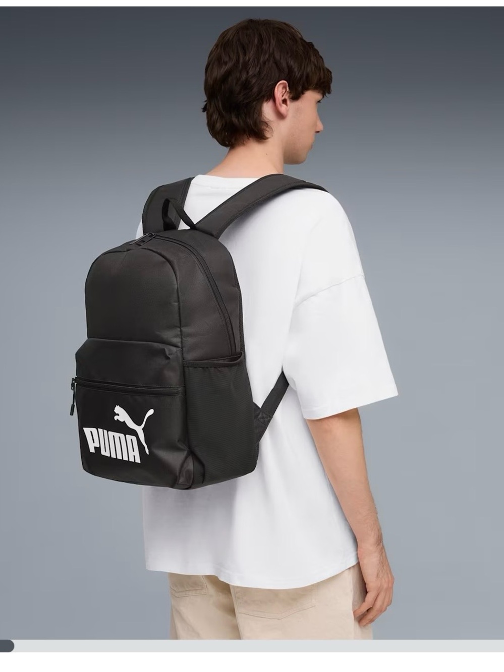 Puma Black Backpack with White Logo for Men